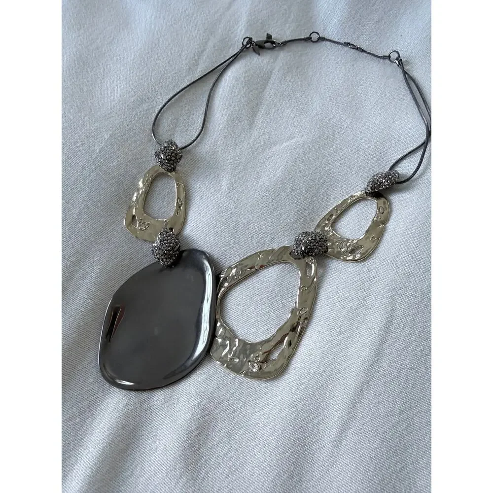 Alexis Bittar Link Rocky Crystal Accent Necklace - Picture 2 of 4